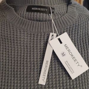 Grey waffle sweater